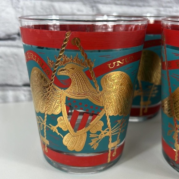 6 Vintage 22k gold Cera Glassware Old Fashioned Glasses